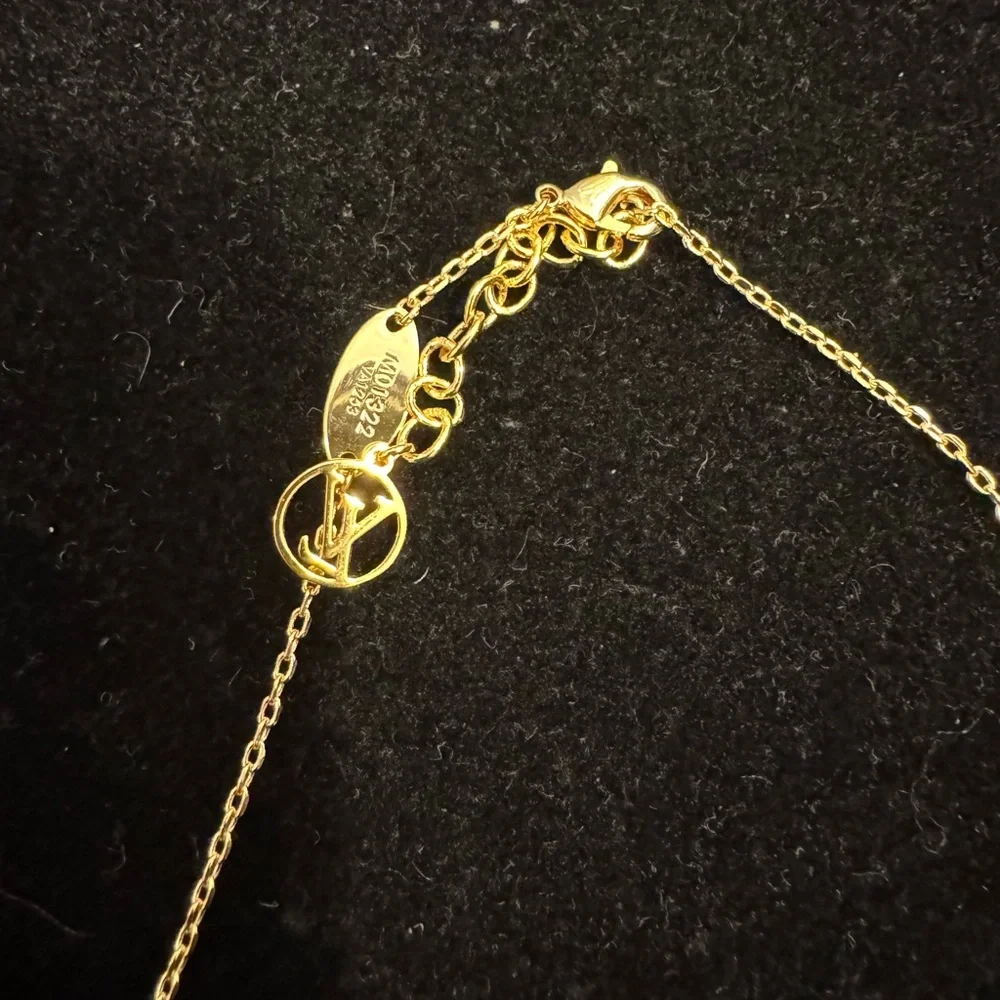 Louis Vuitton Gold Monogram Charm Necklace